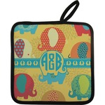 Cute Elephants Pot Holder w/ Couple's Names