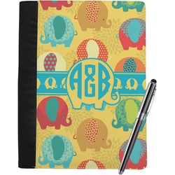 Cute Elephants Notebook Padfolio - Large w/ Couple's Names