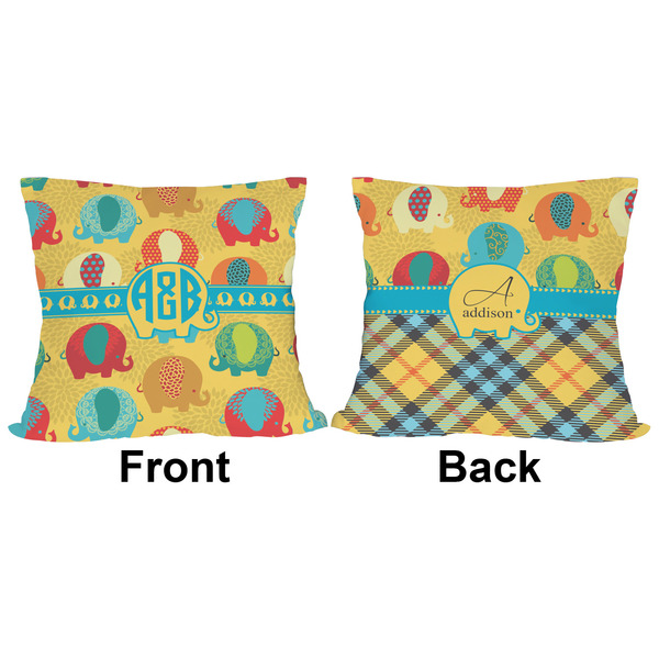 Cute Elephants Outdoor Pillow - 16x16
