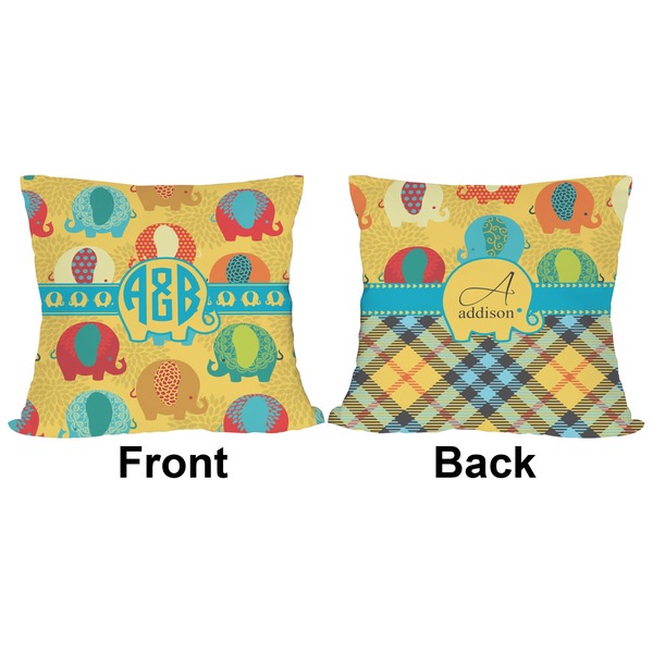 Cute Elephants Outdoor Pillow - 18x18