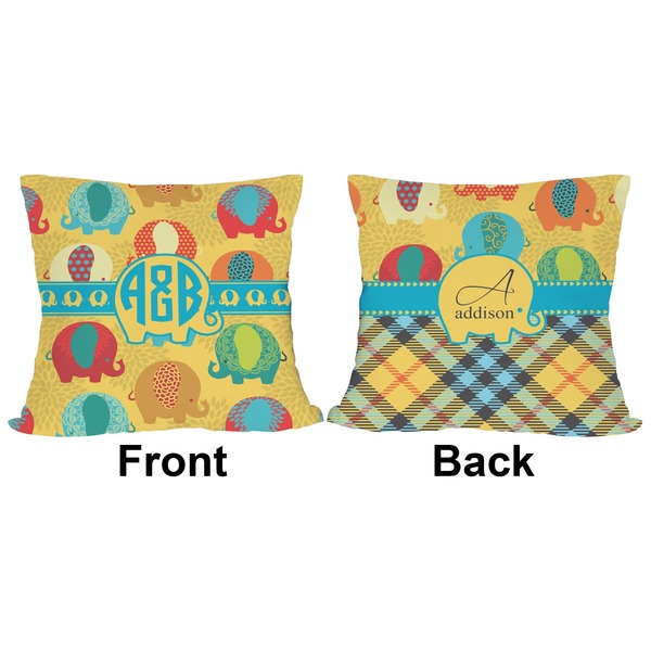 Cute Elephants Outdoor Pillow - 20x20