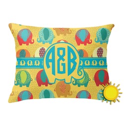 Cute Elephants Outdoor Throw Pillow (Rectangular) (Personalized)