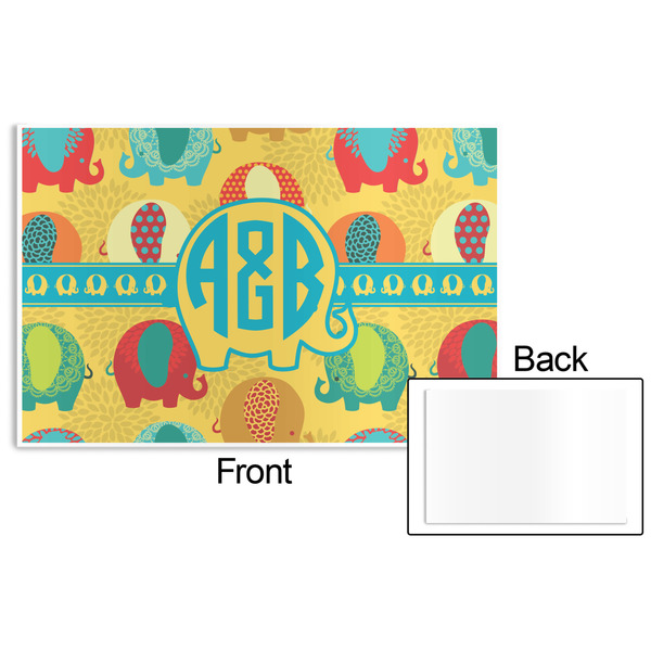 Cute Elephants Disposable Paper Placemat - Front & Back