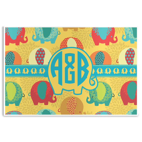 Custom Cute Elephants Disposable Paper Placemats (Personalized)
