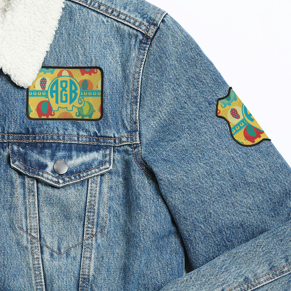 Cute Elephants Patches Lifestyle Jean Jacket Detail
