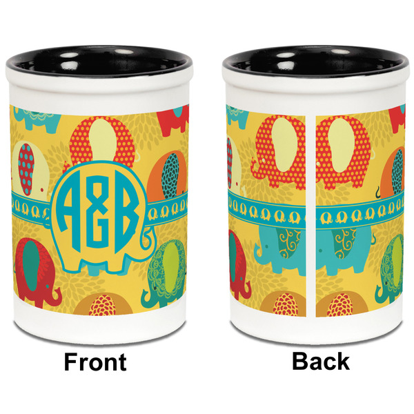 Cute Elephants Pencil Holder - Black - approval