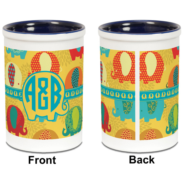 Cute Elephants Pencil Holder - Blue - approval