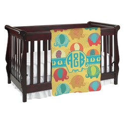 Cute Elephants Baby Blanket (Personalized)