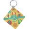 Cute Elephants Diamond Plastic Keychain w/ Couple's Names