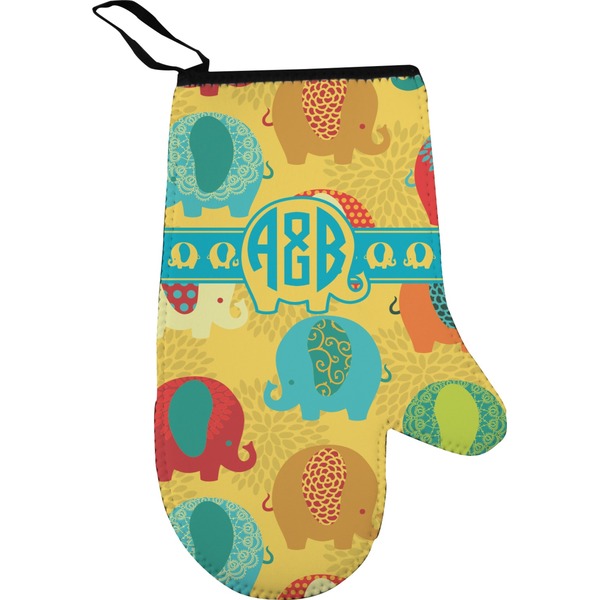 Cute Elephants Personalized Oven Mitt