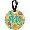 Cute Elephants Plastic Luggage Tag - Round (Personalized)