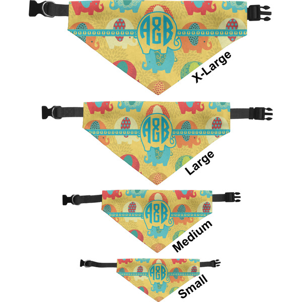 Cute Elephants Pet Bandana Sizes
