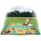 Cute Elephants Picnic Blanket - with Basket Hat and Book - in Use