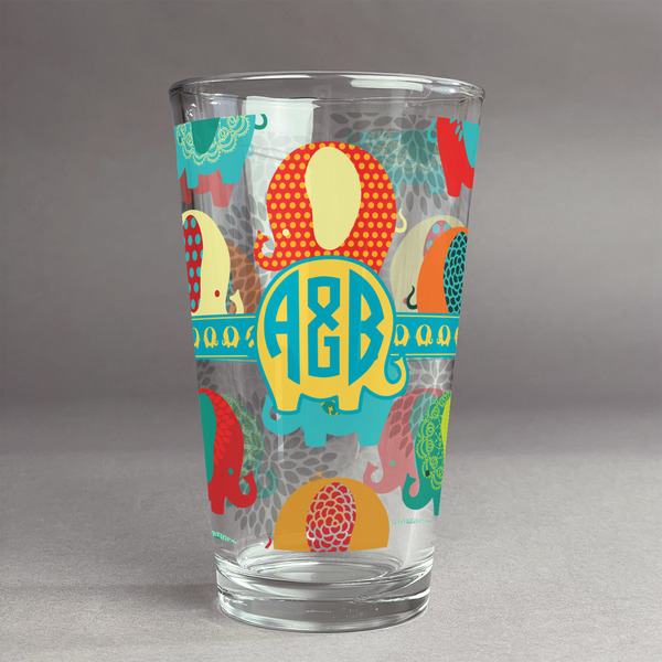 Custom Cute Elephants Pint Glass - Full Print (Personalized)