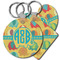 Cute Elephants Plastic Keychain (Personalized)