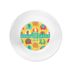 Cute Elephants Plastic Party Appetizer & Dessert Plates - 6" (Personalized)