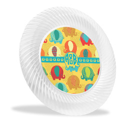 Cute Elephants Plastic Party Dinner Plates - 10" (Personalized)