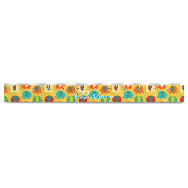 Cute Elephants Plastic Ruler - 12" - FRONT