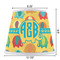 Cute Elephants Poly Film Empire Lampshade - Dimensions