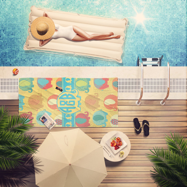 Cute Elephants Pool Towel Lifestyle