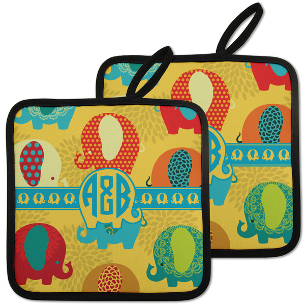 Cute Elephants Pot Holders - Set of 2 MAIN