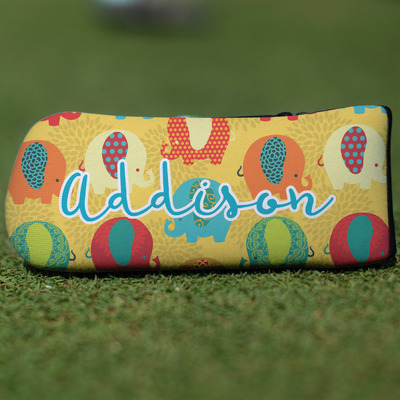 Custom Cute Elephants Blade Putter Cover (Personalized)