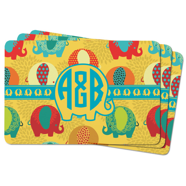 Cute Elephants Rectangular Fridge Magnet - THREE