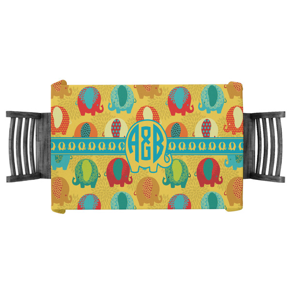 Custom Cute Elephants Tablecloth - 58"x58" (Personalized)