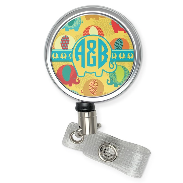 Custom Cute Elephants Retractable Badge Reel (Personalized)