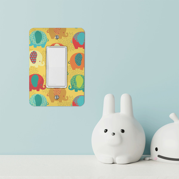 Cute Elephants Rocker Light Switch Covers - Single - IN CONTEXT