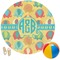 Cute Elephants Round Beach Towel (Personalized)