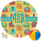 Cute Elephants Round Beach Towel (Personalized)