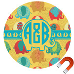 Cute Elephants Car Magnet (Personalized)
