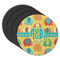 Cute Elephants Round Rubber Backed Coasters - Set of 4 (Personalized)