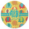 Cute Elephants Round Rubber Backed Coaster (Personalized)