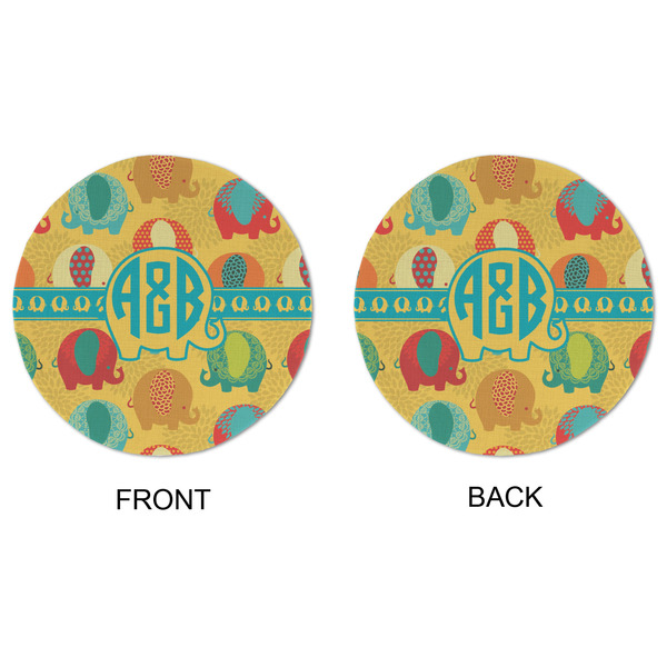 Cute Elephants Round Linen Placemats - APPROVAL (double sided)