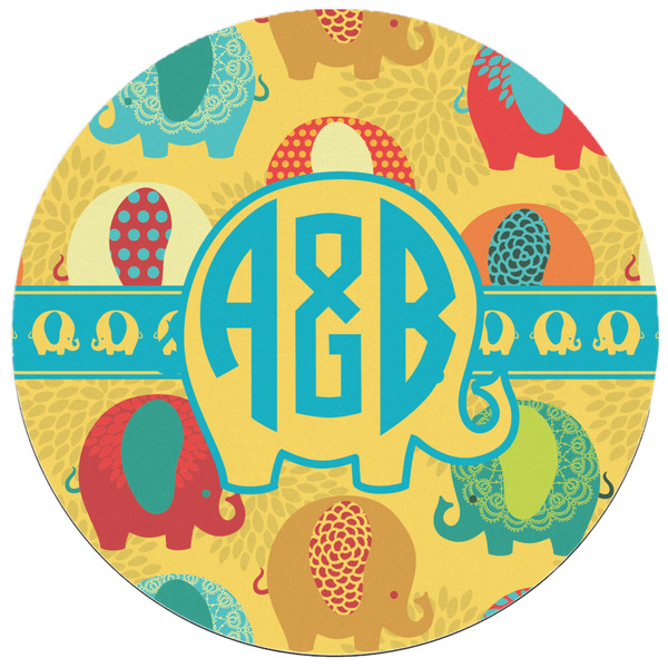 Cute Elephants Round Mousepad - APPROVAL