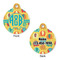 Cute Elephants Round Pet Tag - Front & Back