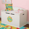 Cute Elephants Round Wall Decal on Toy Chest