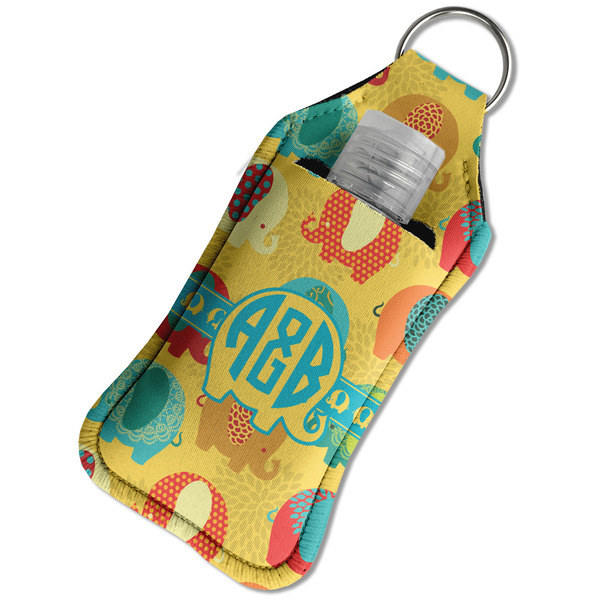 Cute Elephants Sanitizer Holder Keychain - Large in Case