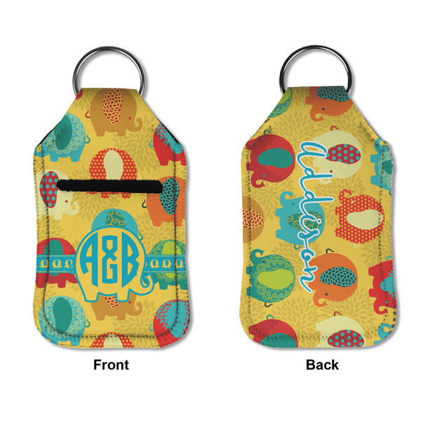 Cute Elephants Sanitizer Holder Keychain - Small APPROVAL (Flat)