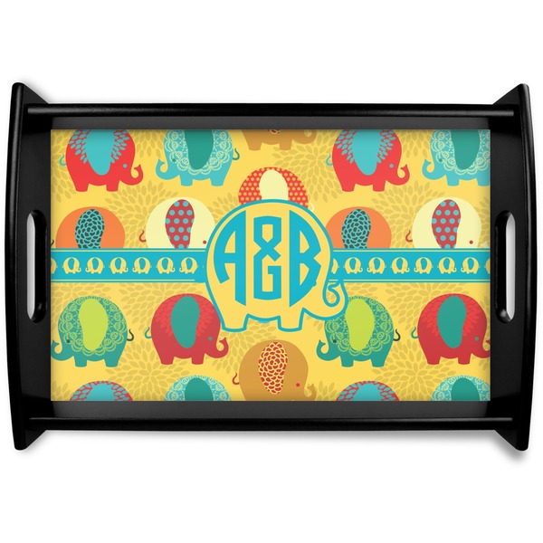 Custom Cute Elephants Wooden Tray (Personalized)