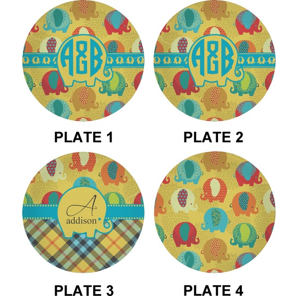 Cute Elephants Set of Appetizer / Dessert Plates (Approval)