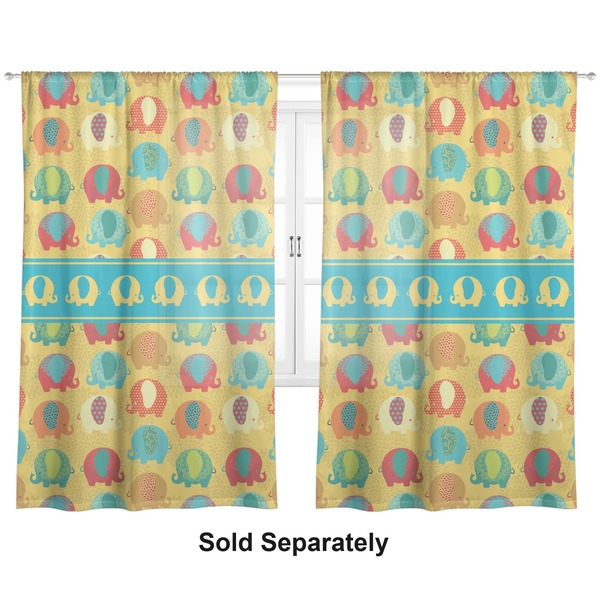 Cute Elephants Sheer Curtains