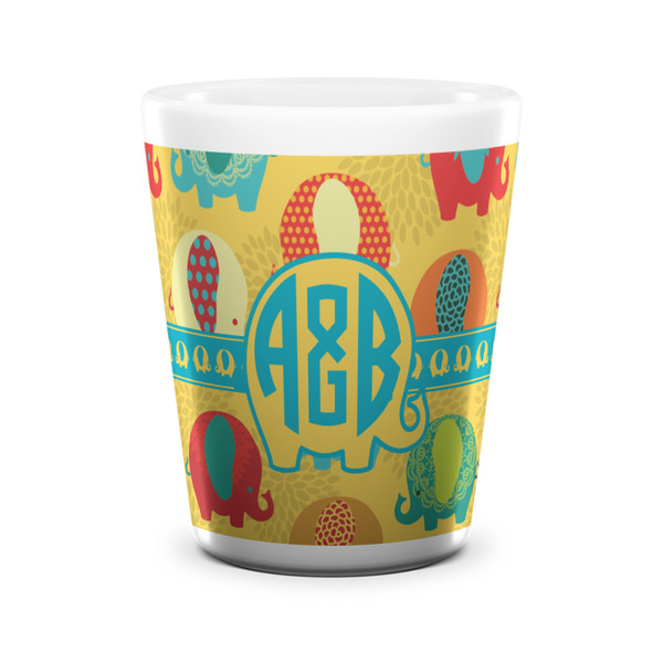 Cute Elephants Shot Glass - White - FRONT