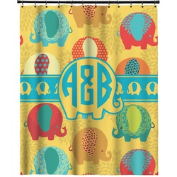 Cute Elephants Extra Long Shower Curtain - 70"x84" (Personalized)