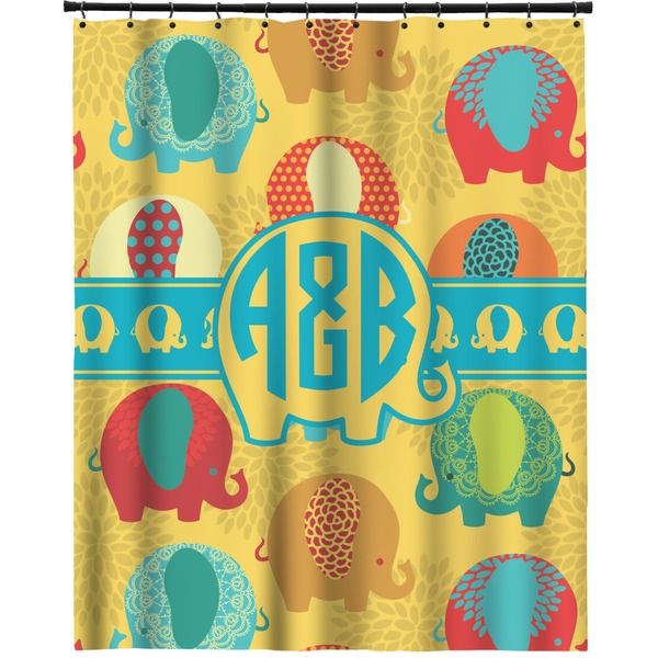 Custom Cute Elephants Extra Long Shower Curtain - 70"x84" (Personalized)