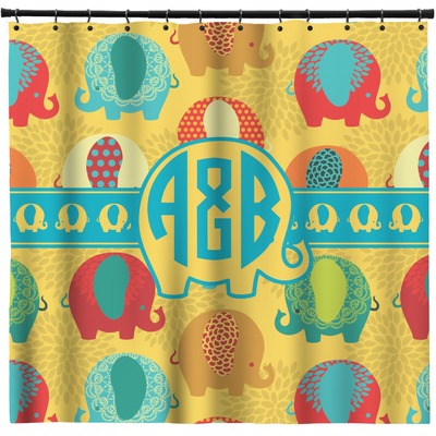 Cute Elephants Shower Curtain (Personalized)