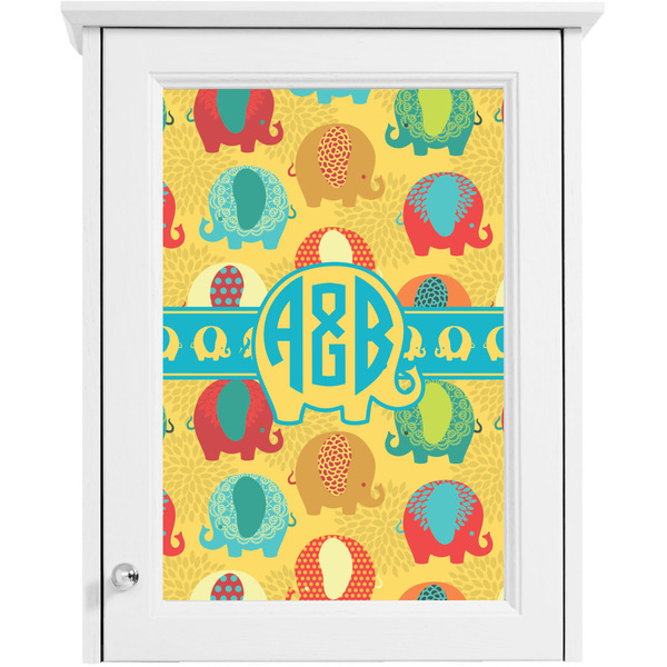 Cute Elephants Single White Cabinet Decal