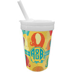 Cute Elephants Sippy Cup with Straw (Personalized)